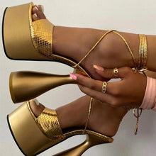 Load image into Gallery viewer, Fashion fish mouth lace-up super heel sandals(HPSD191)