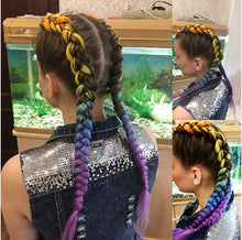 Load image into Gallery viewer, Hot sale gradient color synthetic big braid multi-color dirty braid(AH5053)