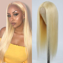 Load image into Gallery viewer, 613 Human hair 4*4 front lace straight hair wigs(AH5027)