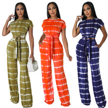 Load image into Gallery viewer, Printed set with wide leg pants and two piece pants set AY2846
