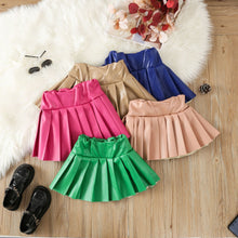 Load image into Gallery viewer, Children&#39;s PU pleated skirt short skirt AY3086
