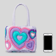 Load image into Gallery viewer, Fashion love tote bag with patchwork cotton filling handbag AB2145
