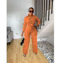 Load image into Gallery viewer, Pants work suit wide leg solid color two-piece set AY3152
