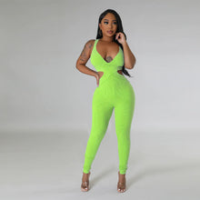 Load image into Gallery viewer, sleeveless sexy deep V-neck tight jumpsuit AY2837
