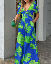 Load image into Gallery viewer, Fashion printed V-neck jumpsuit AY3125
