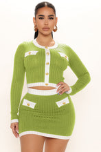 Load image into Gallery viewer, Fashion contrast color long sleeved short skirt set AY3203
