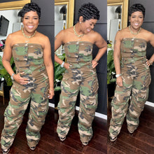 Load image into Gallery viewer, Fashion camouflage pocket casual jumpsuit AY3062

