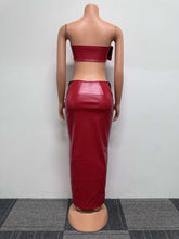 Load image into Gallery viewer, Sexy PU metal buckle wrap hip skirt set AY3163
