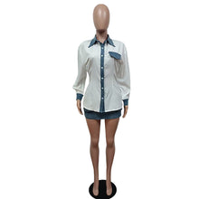 Load image into Gallery viewer, Fashion shirt denim skirt set AY3186
