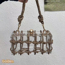 Load image into Gallery viewer, Shiny rhinestone woven transparent acrylic underarm bag AB2122
