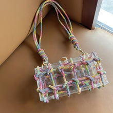 Load image into Gallery viewer, Shiny rhinestone woven transparent acrylic underarm bag AB2122
