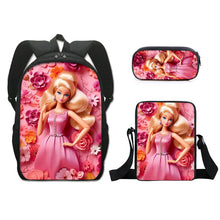 Load image into Gallery viewer, Barbie printed backpack three piece set AB2135
