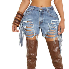 Load image into Gallery viewer, Personalized hole tassel shorts AY2856
