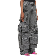 Load image into Gallery viewer, Multi pocket patchwork pants AY3155

