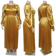 Load image into Gallery viewer, fashion solid color pleated long dress AY3112
