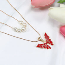 Load image into Gallery viewer, Fashion butterfly pearl necklace AE4132
