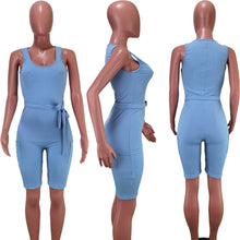 Load image into Gallery viewer, Slim fitting buttocks solid color jumpsuit AY3018
