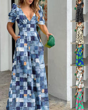 Load image into Gallery viewer, Fashion printed V-neck jumpsuit AY3125
