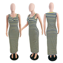 Load image into Gallery viewer, Fashion striped tank top loose fitting dress AY2958
