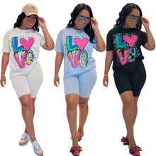 Load image into Gallery viewer, Fashion printed solid color short sleeved set AY3034
