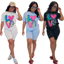 Load image into Gallery viewer, Fashion printed solid color short sleeved set AY3034

