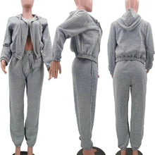 Load image into Gallery viewer, Plush sweater hooded sports casual set AY3233
