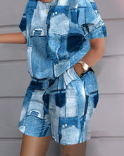 Load image into Gallery viewer, Fashion printed short sleeved two-piece set (with pockets) AY2997
