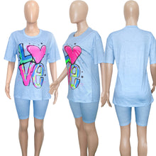 Load image into Gallery viewer, Fashion printed solid color short sleeved set AY3034
