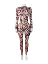 Load image into Gallery viewer, Sexy Hot Girl Leopard Print Trousers Shorts Zipper Print Jumpsuit

