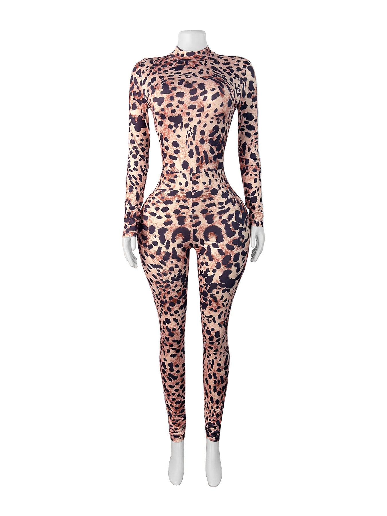Sexy Hot Girl Leopard Print Trousers Shorts Zipper Print Jumpsuit