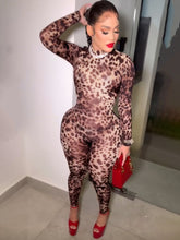 Load image into Gallery viewer, Sexy Hot Girl Leopard Print Trousers Shorts Zipper Print Jumpsuit
