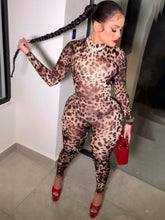 Load image into Gallery viewer, Sexy Hot Girl Leopard Print Trousers Shorts Zipper Print Jumpsuit
