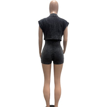 Load image into Gallery viewer, Two piece jumpsuit shorts suit
