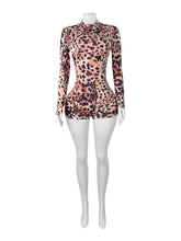 Load image into Gallery viewer, Sexy Hot Girl Leopard Print Trousers Shorts Zipper Print Jumpsuit

