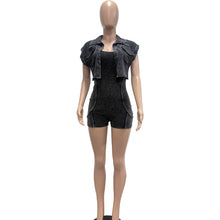 Load image into Gallery viewer, Two piece jumpsuit shorts suit
