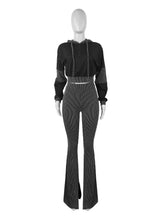 Load image into Gallery viewer, Hooded flared pants two piece suit
