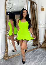 Load image into Gallery viewer, Sleeveless Wavy Hem Fitted Tank Dress
