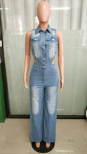 Load image into Gallery viewer, Slim Fit Stretch Washed Denim Jumpsuit Straight Loose Bodysuit

