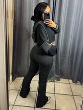 Load image into Gallery viewer, Hooded flared pants two piece suit
