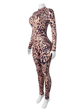 Load image into Gallery viewer, Sexy Hot Girl Leopard Print Trousers Shorts Zipper Print Jumpsuit
