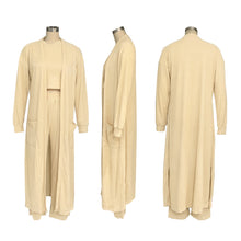 Load image into Gallery viewer, Fashion long sleeved jacket sleeveless vest wide leg pants three piece set AY3606
