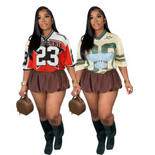 Load image into Gallery viewer, Retro Loose Casual T-shirt Contrast Color Sports Jersey
