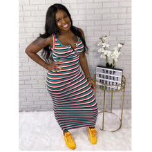Load image into Gallery viewer, Fashion striped tank top loose fitting dress AY2958
