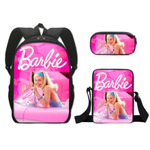 Load image into Gallery viewer, Barbie printed backpack three piece set AB2135
