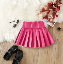 Load image into Gallery viewer, Children&#39;s PU pleated skirt short skirt AY3086
