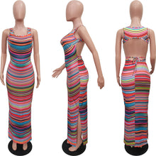 Load image into Gallery viewer, Sleeveless colorful printed split dress AY2917
