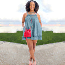 Load image into Gallery viewer, Solid color suspender button dress AY3080
