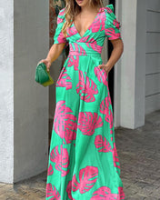 Load image into Gallery viewer, Fashion printed V-neck jumpsuit AY3125
