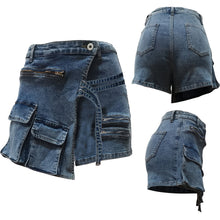 Load image into Gallery viewer, Zippered multi bag denim shorts AY2779
