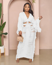 Load image into Gallery viewer, Fashion knitted hollow out long sleeved skirt set（AY2991

